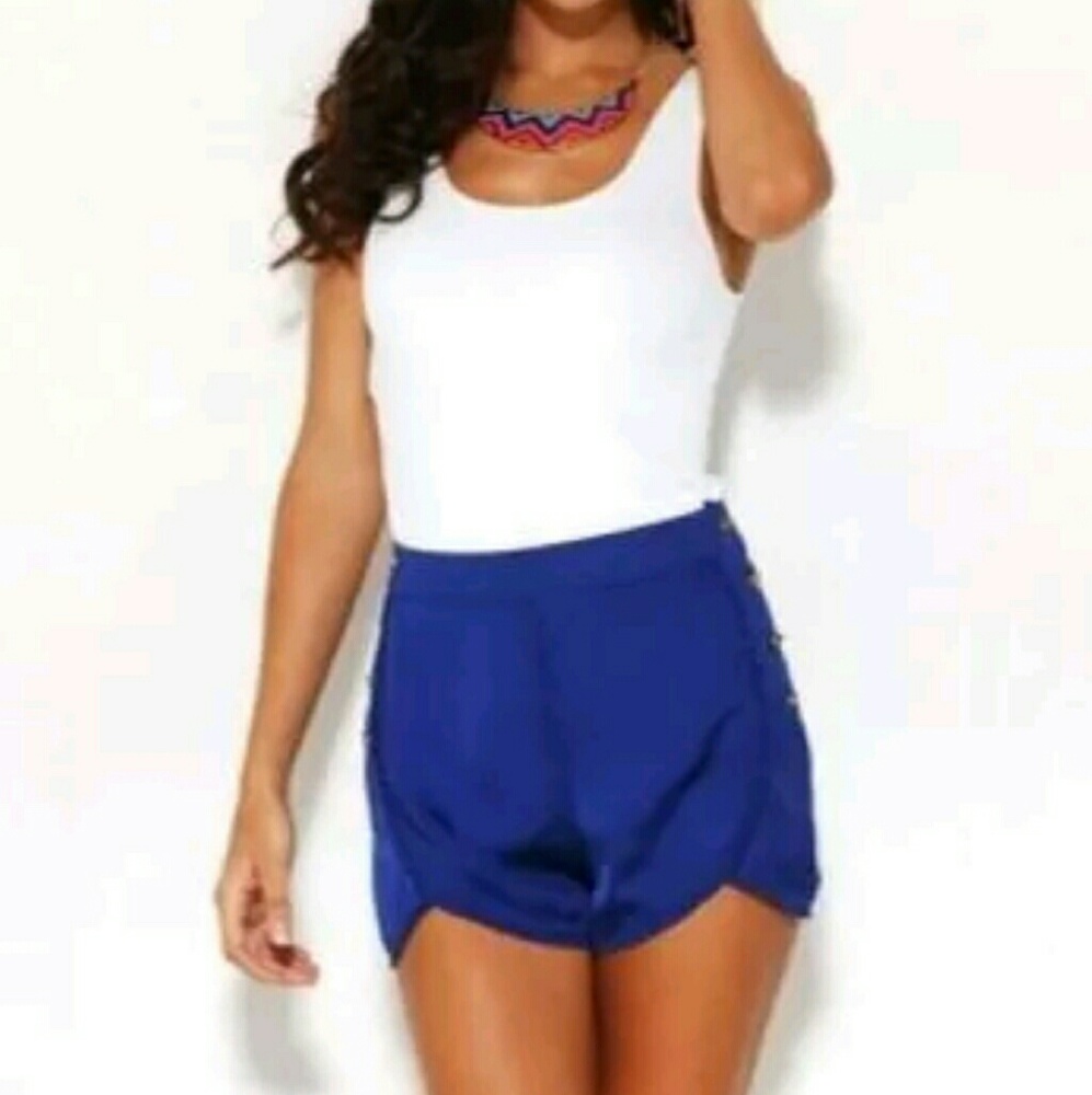Akira Royal Blue High-Waisted Shorts